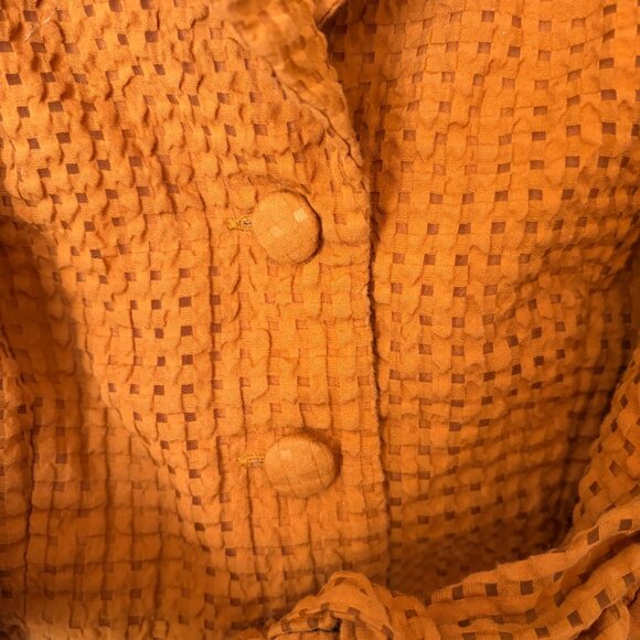 Anthropologie Maeve vest burnt orange 6 tie waist button front waistcoat - Picture 3 of 8